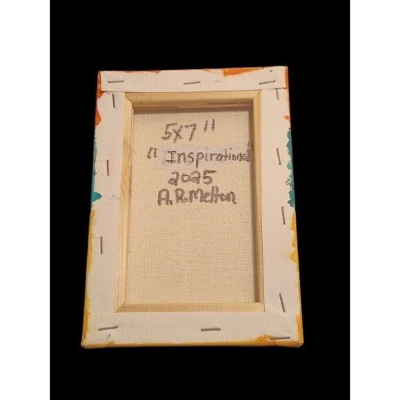 Handpainted Inspirational Word Art Acrylic Painting On Canvas Wall Decor 5x7" - Picture 2 of 2